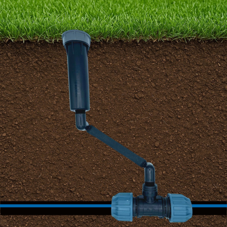 Preview: Hunter MP Rotator Montageeinheit – PROS-04 Versenkgehäuse mit DVGW Klemm-T-Stück & Swing Joint (15/30 cm)